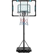 Yaheetech Basketball Hoop Outdoor Basketball Stand Portable Basketball Net Set System Adjustable ...