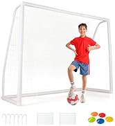 COSTWAY Portable Football Rebounder Net, 12ft x 6ft Soccer Training Equipment with Carry Bag and ...