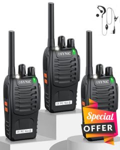 eSynic 3Pack Walkie Talkies for Kid USB Rechargeable Walkie Talkie Long Range Radio Walky Talky for Kid Gift Support|VOX|LED Light|Clear Sound|Original Earpieces|16CH| for Camping Travel etc