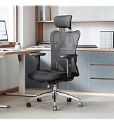 SIHOO Office Chair Black | Mesh | High Back | 3D Armrests | Up&Down Lumbar Support | Swivel | Com...