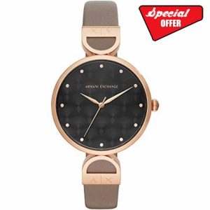 Armani Exchange Women Analog Quartz Watch with Leather Strap AX5329