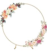 PlusFive Metal Arch Backdrop Stand Set of 3 Gold Wedding Arch Backdrop Stand Garden Arch Balloon ...