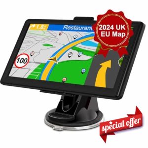 GPS Navigation Sat Nav for Car - Jimwey 2024 UK EU Map 7Inch Satnav GPS Navigator for Lorry Truck with Voice Guidance and Speed Camera Warning