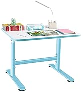 COSTWAY Kids Vanity Table and Stool, 2 in 1 Girls Makeup Dressing Table with Removable Mirror and...