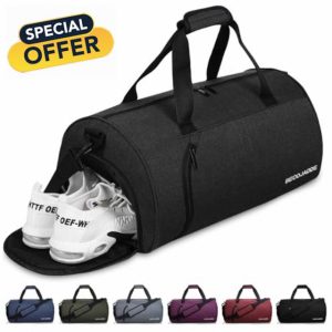 BECOJADDE Gym Bag for Women Men with Shoe Compartment & Wet Pocket
