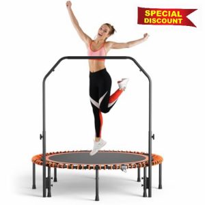 The Fellie Rebounder Trampoline for Adults 40"/48" Mini Trampoline Indoor Outdoor Fitness Trampolines Small Bungee Rebounder for Workout Exercise