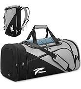 Tolaccea 54L Expandable Sports Gym Bag for Men and Women, Large Duffel Travel Bag with Shoes Comp...