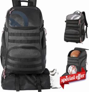Large Basketball Bag Backpack for Men Women Kids Basketball Bookbag with Ball Compartment Shoes Bag 35L Capacity Boys Girls Soccer Ball Bag Gym Backpack Fit Volleyball Football Sports Travel School