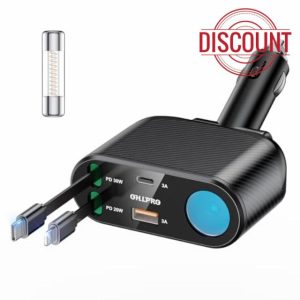 OHLPRO 5 in 1 Retractable Car Charger