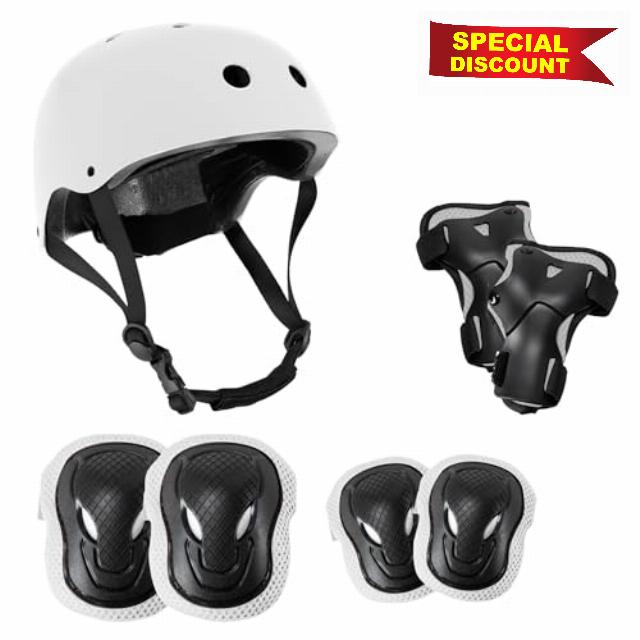 Niftii Kids Helmet with Pads - Adjustable Multi-Sport Complete Safety Gear for Cycling