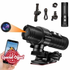 Zeerkeer Action Camera 1080P Wifi Helmet Camera Ultra HD 120° Wide Angle Waterproof Helmet Camera Webcam EIS Stabilization Action Camera with Accessory Kit for Climbing Riding Skiing (Black)