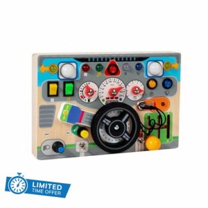 Steering Wheel Toy Pretend Play Driving Toy Motor Skills Travel Toy Early Learning Sensory Activity Board Busy Board for Kids