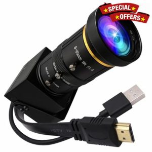 ELP 4K HDMI USB Camera Manual Zoom Webcam Dual Output Telephoto Camera for Computer TV Projector 5-50mm 10X Zoom Camera Mini Lightburn Camera Industrial USB Security Camera for Laptop Pi Jetson Nano