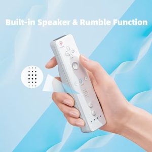 Wireless Remote Controller with Nunchuk Silicon Case and Strap(2 Pcs White)