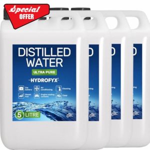 HYDROFYX 20 Litre (4x5 Litre) 100% Ultra Pure Distilled Water