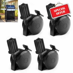 4 Pcs 70360 Locking Caster & Insert Compatible with Weber Spirit Series 2009-2012