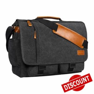 Estarer Laptop Satchel Messenger Bag 17.3 Inch Mens Large Teacher Shoulder Bag for Work Office School