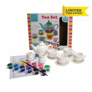 GICO Children's DIY Tea Set Tea Set for Painting Girls Boys Children Gift Tea Set Craft Set to DIY and Design DIY 63