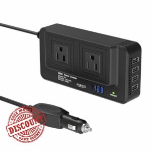 YYAOEMI 200W Car Voltage Converter Inverter 12V to 240V with 2 Sockets and 4 USB Ports Power Inverter Car Charger Power Inverter with LED Voltage Display for Business Trips and Vacatio