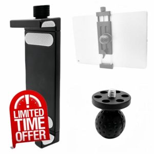 Aluminum Alloy iPad Tablet Holder with 1" (25mm) Ball Head Adapter Compatible with RAM mounts B Size Double Socket arm and Car Mount