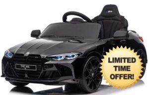Kids Licensed BMW M4 Competition Coupe 12v Electric Batery Ride On Car - Black