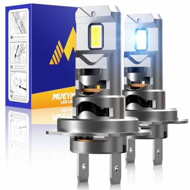 MUEYNIUK H7 Headlight Bulb for Car 33000LM 60W H7 led headlight bulb Conversion Kit 1:1 Mini Size Super Bright 6500K White 12V IP68 Waterproof Plug and Play
