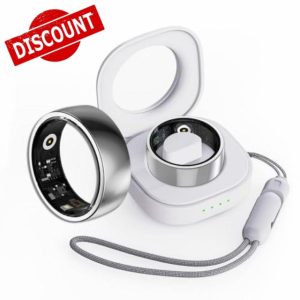 Smart Ring for Men Women Gold Fitness Ring Android iOS Fitness Tracker Pedometer Heart Rate Blood Oxygen Blood Pressure Sleep Monitor Step Counter Activity Tracker for Sports Time