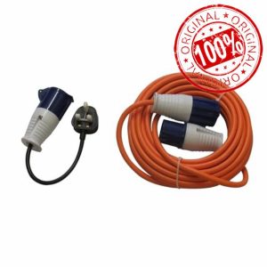 Caravan Electric Hook Up Cable 1.5MM 10M - 25M (Fly Lead Adaptor Mains Electricity Extension Lead) (With Fly Lead Adaptor