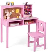 COSTWAY Kids Table and Chair Set, Toddler Activity Table with Flip-Top Tabletop, Erasable Magneti...