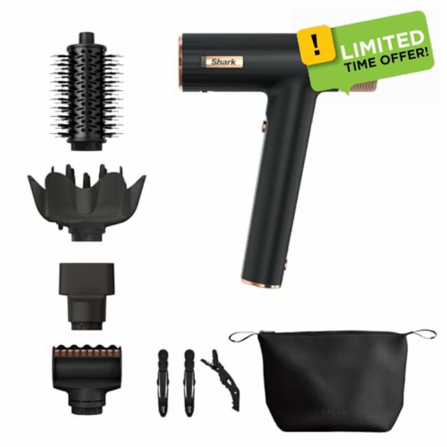 Shark SpeedStyle Ionic Hair Dryer & Styler with RapidGloss Finisher with Storage Bag & Hair Clips