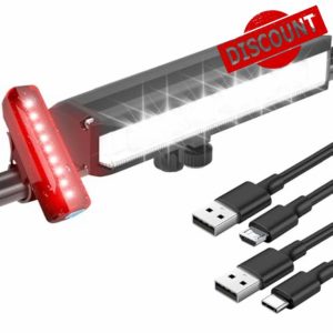 Front and Rear Bike Lights Ultra-Bright 10000 Lumen Bicycle Light Set with 6 LEDs and Wide Beam for Safe Night Riding USB Rechargeable IPX4 Waterproof Suitable for Mountain and Road Cycling