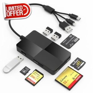 Memory Stick pro Duo Adapter Reader - 8 in 1 SD/TF/MS/CF/XD Card Reader for iPhone/Computer/USB C Device