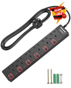 DEWENWILS 6 Way Surge Protected Extension Lead