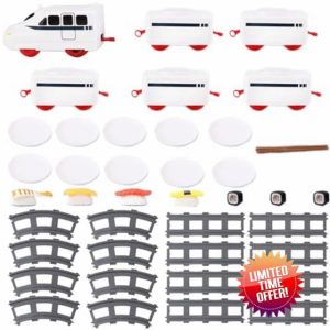 KDAMGOQE Food Train for Table Sushi Train Rotating Food Train for Table Household Dinner Train with Rail Conveyor Belt