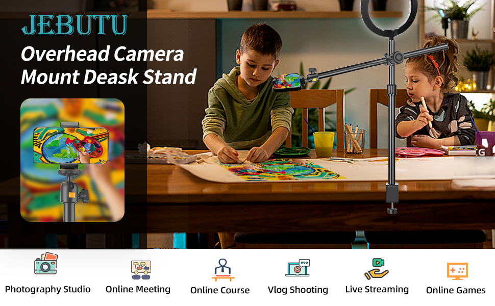 Camera Desk Mount with Overhead Camera Mounting Arm
