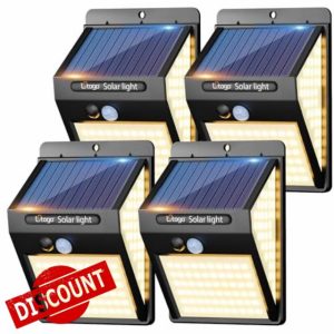 [4 Pack] 140LED Solar Security Lights Outdoor