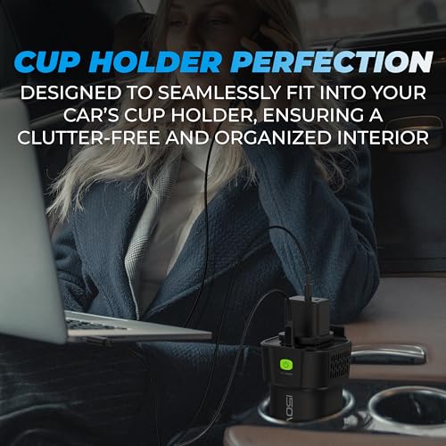 Cup Holder DC 12V to 230V Converter with 1 AC Outlets
