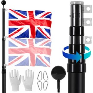 Heavy Duty Aluminum Alloy Flag Pole Kit in Ground for Outside