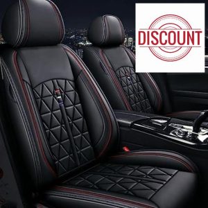 2 Pcs Universal PU Leather Front Car Seat Covers For Ford-Mustang C-Max Edge Fiesta Focus Focus C-max Grand C-max Ka Ka+ plus Kuga Mondeo Puma S-max