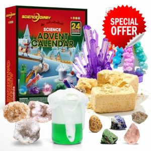 SCIENCE DIARY Science Experiments & Gemstone Advent Calendar 2024 for Kids - Girls Advent Calendar with 24 Crystals and STEM Projects