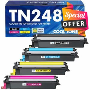 TN248 TN248XL TN-248XL MFC-L3740CDWE Toner: Compatible for Brother MFC-L3760CDW TN-248 HL-L3240CDW TN 248XL 248 TN-248CMYK HL-L3220CWE DCP-L3560CDW MFC-L3740CDW MFC-L8390CDW DCP-L3520CDWE Cartridge