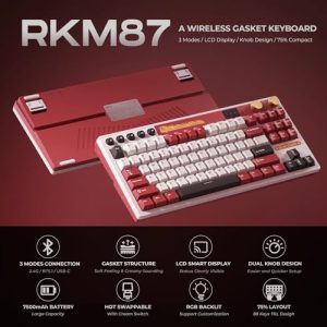 75 percent Gaming Keyboard 2.4Ghz/Bluetooth/USB-C Gasket RGB Keyboard US Layout with 7500mAh Battery