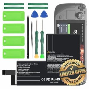 Battery for Steam Deck Console 5313 mAh 7.7 V 40.04 Wh Li-Polymer Battery Pack Internal Replacement Battery with Installation Tools and Instructions (Not for Steam Deck OLED)
