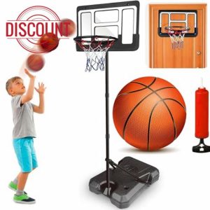 SGM 777-438C Kids Basketball Hoop Stand Adjustable Height 6.3Ft-7.8Ft