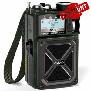 Greadio Portable DAB/DAB+/FM Solar Radio with Bluetooth 5.3