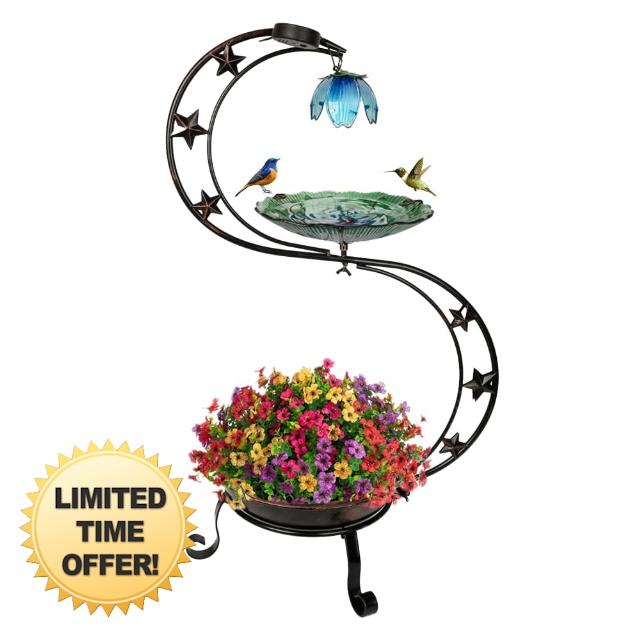 OUISJYER S Metal Bird Baths for Outside