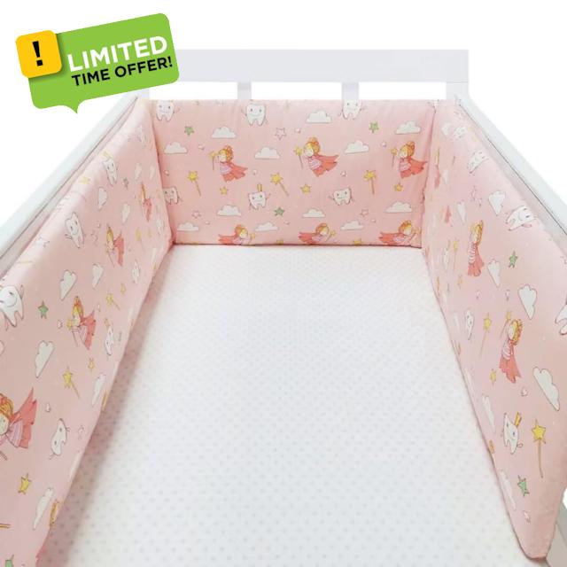 AZMAHT Cot Bumper Cot Protector Baby Cot Bed Bumper Soft Breathable Cot Bumper Baby Cot Side Protector Baby Cot Bumpers Safer Cot Liner Padded Crib Bumper Baby Bed Guard