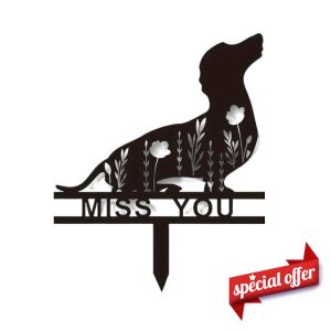 ISEEKLIKE 1pc Dachshund Memorial Stake Sign
