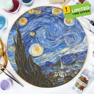 ERSENNQW Cloisonne Painting DIY Art Kit The Starry Night Craft Kit of Adult Perfect for Artistic Home Decor and Unique Gifts Diameter 11.8 i