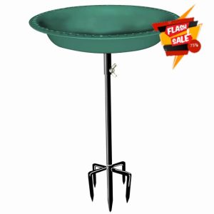 eurNhrN outdoorliving Bird Bath for Garden 35.4 Inch Free Standing Metal Bird Bath with Metal Stake Waterproof Detachable Bird Bath Bowl Spa Birdfeeder for Garden Patio Yard Law